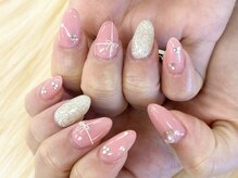 ディーネイル 池袋(D-nail)/【森】キラキラ リボンネイル