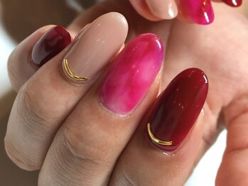 サロンドフォーエイチ(salon de 4H)/透け感タイダイピンク