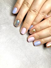 ラキネイル(LAKI Nail)/夏デザインミラーネイル