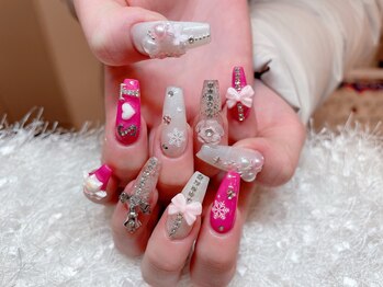 レアネイル 新宿(le'a nail)/ゴテゴテ冬ネイル