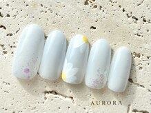アウロラ 代々木上原(AURORA)/春ネイル　シンプル　ラメ