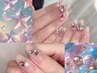 【定額¥7,200～】迷ったらこれ☆ちゅるん韓国ネイル／上品ちょい盛りデザイン