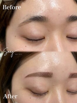 スナイ(SNAY)の写真/眉毛スタイリングもお任せ♪充実のアイブロウメニュー!間引きや眉毛カラー等のオプションもご用意◎