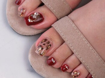 トータルビューティーアンドアズフローラ(Total Beauty & a`s Flora)/ボルドー×ニュアンスレオパード