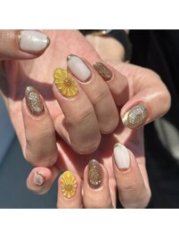 ひまわりネイル