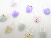 ネイルサロン クイール 小山店(NAIL SALON QUILL)/タイダイハーフフレンチ☆
