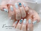推しカラーネイル水色