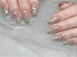 シルバービジューデザインネイル