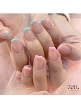 ゼン(zen.)/ピンク×水色フレンチ