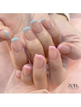 ゼン(zen.)/ピンク×水色フレンチ