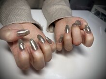 ヒミツキチ 恵比寿店(himitsukichi)/シルバーミラーネイル