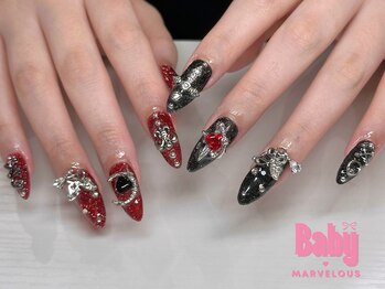 ベイビー マーベラス(Baby MARVELOUS)/アシンメトリー★赤×黒デザイン