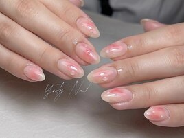 桃ニュアンスネイル