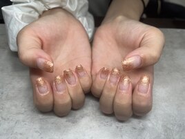 オレンジ×ラメグラ