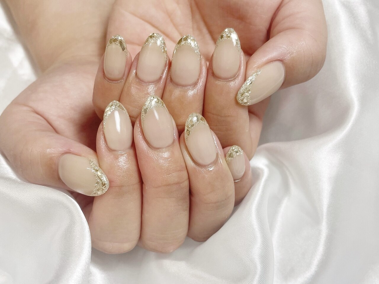 オーダーネイルチップ ニュアンス夏ネイルワンホン推しネイルシェル