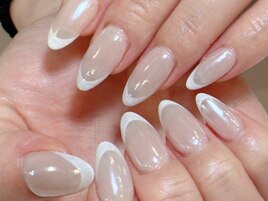 ミラーネイル白フレンチ