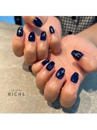 ネイビーワンカラー×ダイヤ