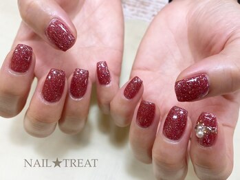 ネイルトリート 茨木駅前店(NAIL TREAT)/ボルドーフラッシュネイル