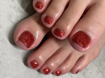 シェリ バイ リッシュ(Cheri by RICHE)/赤ラメ☆フットネイル