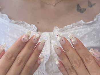 ジュエムネイル(jouerm nail)の写真/韓国／ワンホン／お花／リボン…トレンドデザインならjouermにお任せ◎見るだけで気分の上がる指先に♪