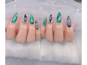 Miya_nail 【ミヤネイル】/長さ出アートやりパーツつけ放題