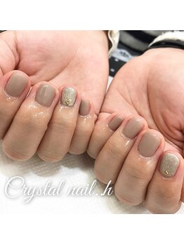 クリスタルネイル ゆめタウン博多店(CRYSTAL NAIL)/ベージュシンプルネイル
