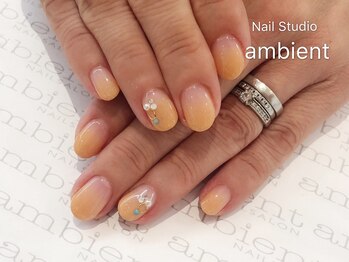 ネイルスタジオ アンビエント 表町店(Nail Studio ambient)/オレンジ