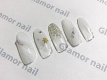 グラマーネイル(Glamor nail)/スノー×ラインストーン