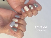 アントレッド(entraide)/ニット×アーガイルネイル