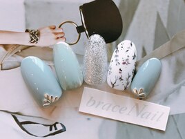 小花柄×シルバー