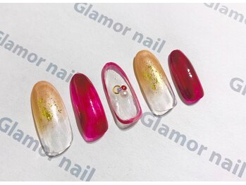 グラマーネイル(Glamor nail)/シースルー×フレンチ