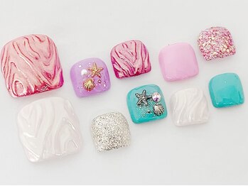 ネイルサロン クイール 小山店(NAIL SALON QUILL)/ワンカラー＋ミラーネイル