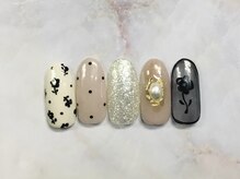 ネイルアンドまつげ リュフェール 五反田(Nail Lufaire)/フラワードットネイル