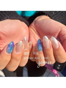 ジェルメ(germer)/ブルーのニュアンスとラメ！