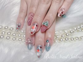 持ち込みデザイン　ハートネイル