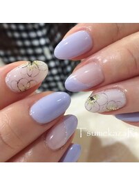 ＊紫陽花カラー×お花アート＊