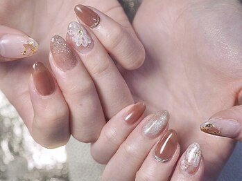 ネイルズ バイ ユイ 外苑前(Nails by Yui)/マーブルフラワーネイル