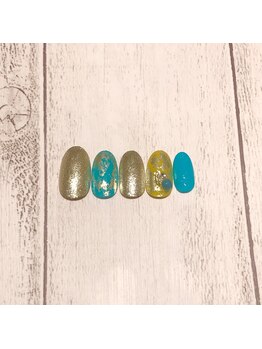 ネイルアンドまつ毛エクステ ルーナ イオン相模原店/定額8900　シンプルネイル