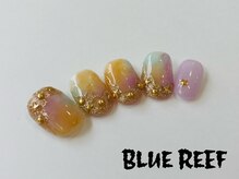 ネイルアンドまつげエクステ ブルーリーフ 四谷三丁目店(Blue Reef)/秋の星雲ネイル