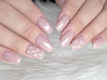 ピンクキルティングネイル