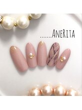 ネイルサロン アンリタ(nail salon AneRita)/アッシュグレー☆大理石ネイル