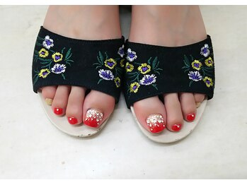 プルミエ ネイル(Premier Nail)/大人レッド☆フットネイル