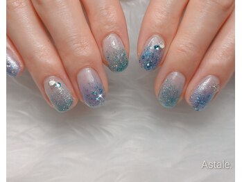 アステール(Astale)/夏ネイル &nbsp;ラメグラデーション