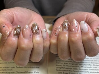シンリーネイル(sinly nail.)/冬のほっこりチェックアート
