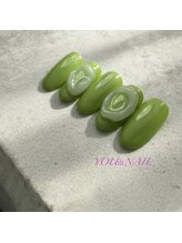 ユウネイル(YOU由NAIL)/春色ピスタチオ×立体アート