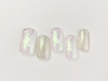 オーロラ×マグネットネイル