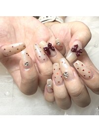 秋のガーリーネイル♪