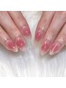 先端ラメグラ付き!じゅわっとチークネイル