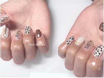 プティットスリール 西尾店(Petit Sourire)/☆ひょう柄☆チェーンネイル☆