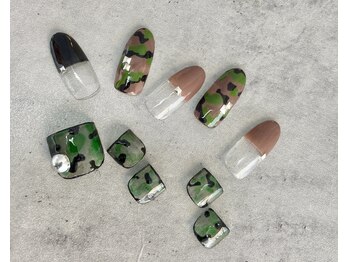 ネイル ブーマー(Nail BOOMER)/フットネイル/迷彩ネイル
